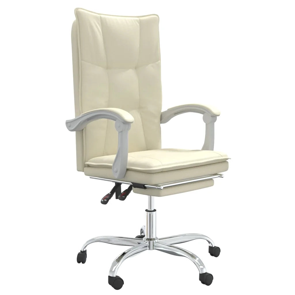 Poltrona da Ufficio Reclinabile Crema in Similpelle 349756