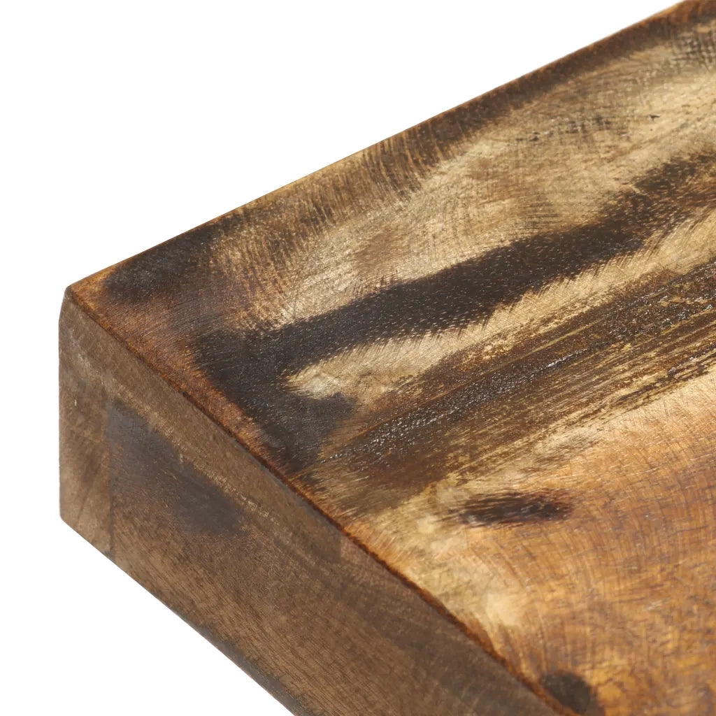 Panca-Sgabello 110 cm in Legno Massello di Recupero e Acciaio
