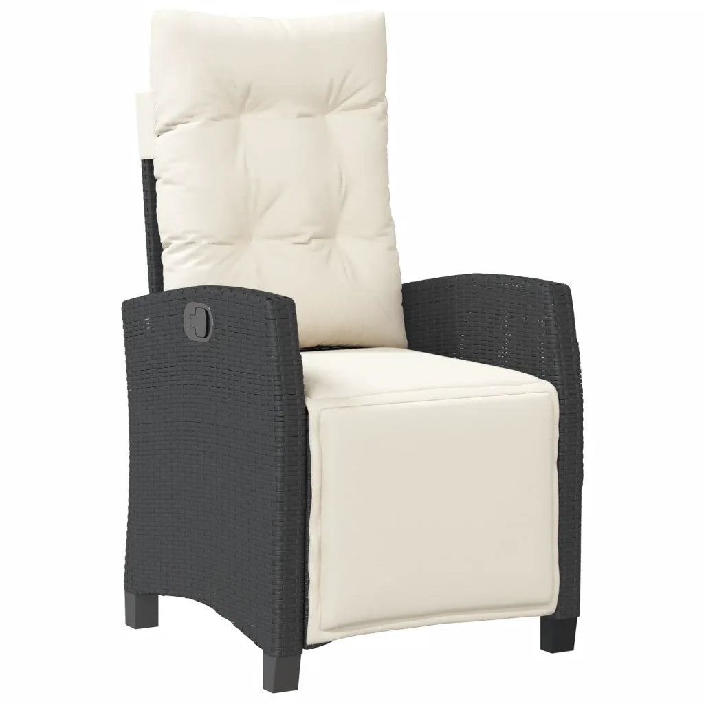 Set da Bistrò 3 pz con Cuscini Nero in Polyrattan 365248