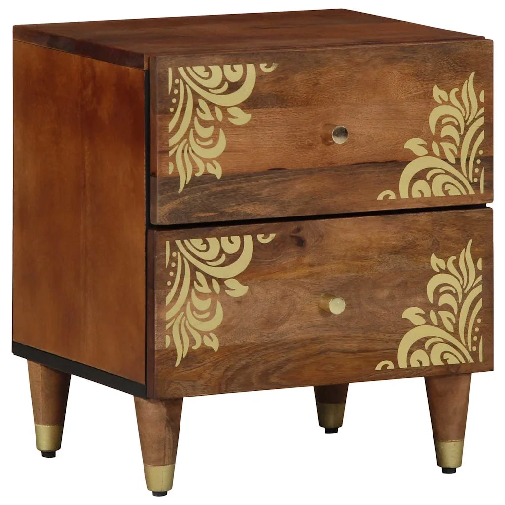 Set di 2 Comodini | Armadio da Notte | Mobiletto da notte Marrone miele 40 x 33 x 46 cm