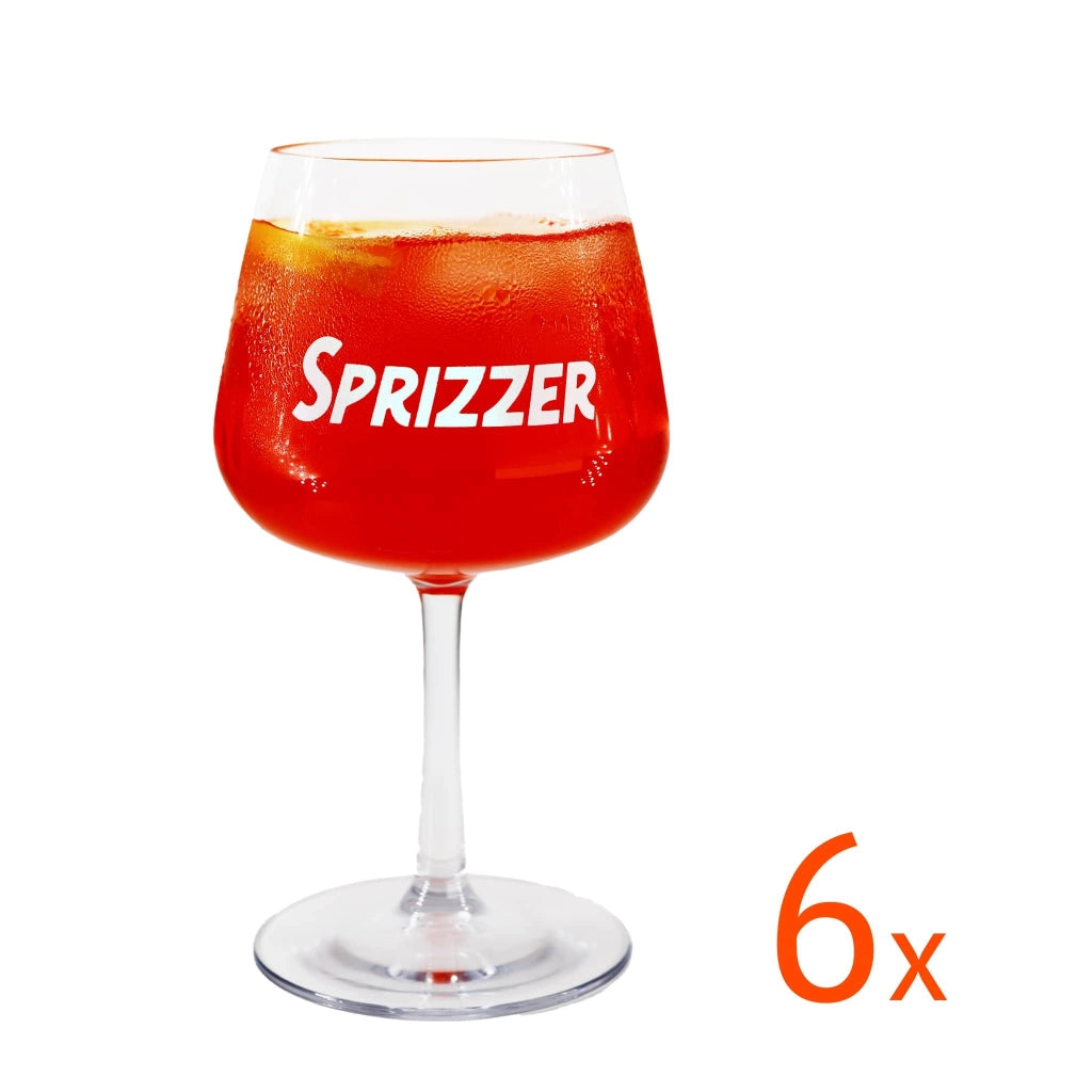 SPRIZZER Set di 6 Bicchieri Originali Sprizzer in Tritan trasparente infrangibile resistenti e leggeri ideali per feste e uso quotidiano SPRIZZER-6-BICCHIERI