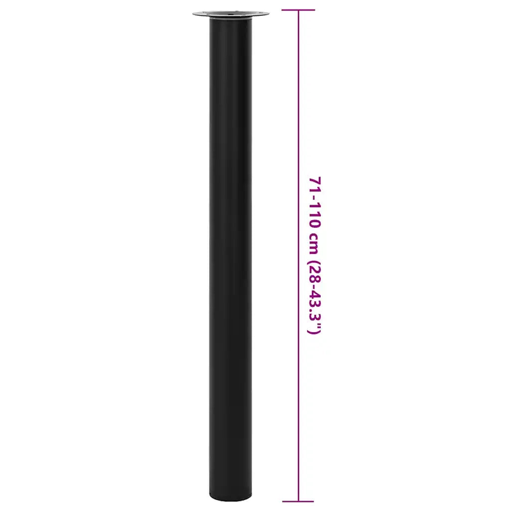 Gambe Telescopiche per Tavolo 2 pz Nere 710 mm-1100 mm 242153
