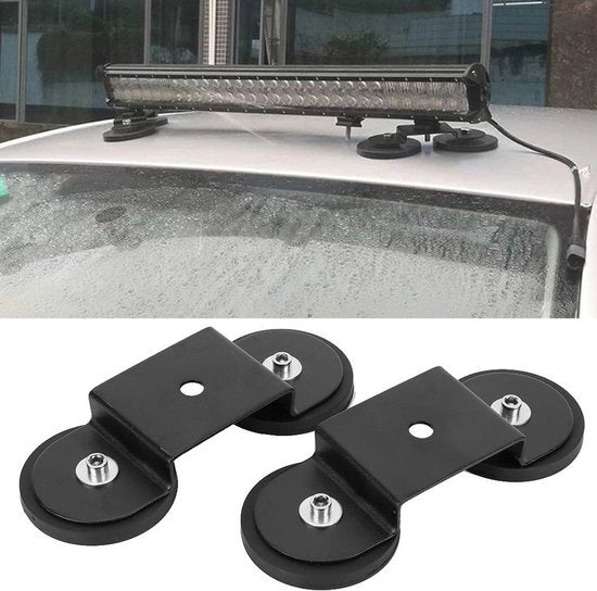 Sostegno Magnetico Universale - Applicatore di Montaggio - 2 Pezzi - Robusto - Per SUV - Sostiene fino a 110.000 g - Sostegno a LED