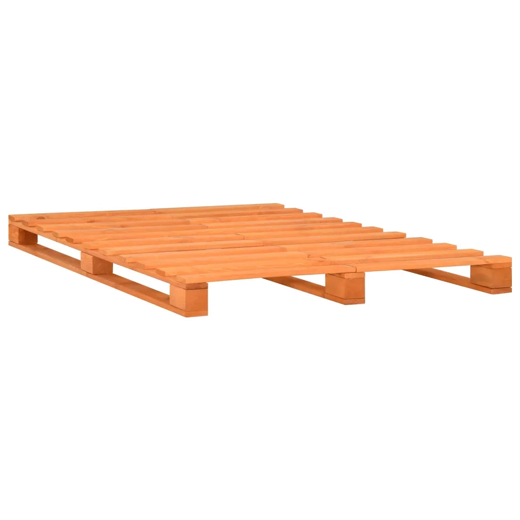 Letto matrimoniale | Letto per adulti | Giroletto in Pallet Marrone Legno Massello di Pino 120x200 cm