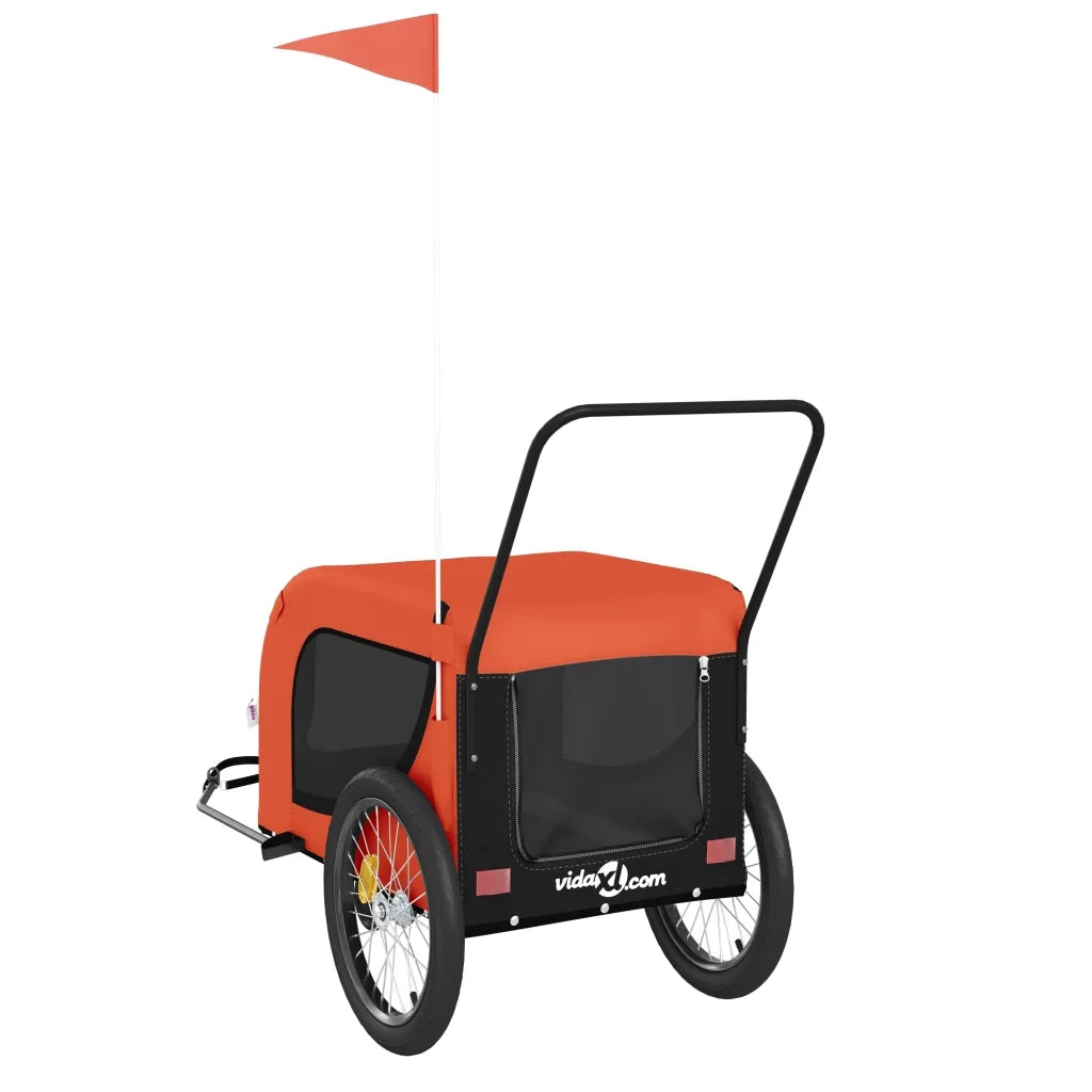 Rimorchio da Bici per Animali Arancione e Nero Oxford e Ferro 94026