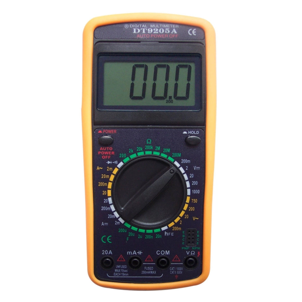 Trade Shop - Tester Multimeter Multimetro Digitale Pro Tester Professionale Con Cavi Dt9205a -
