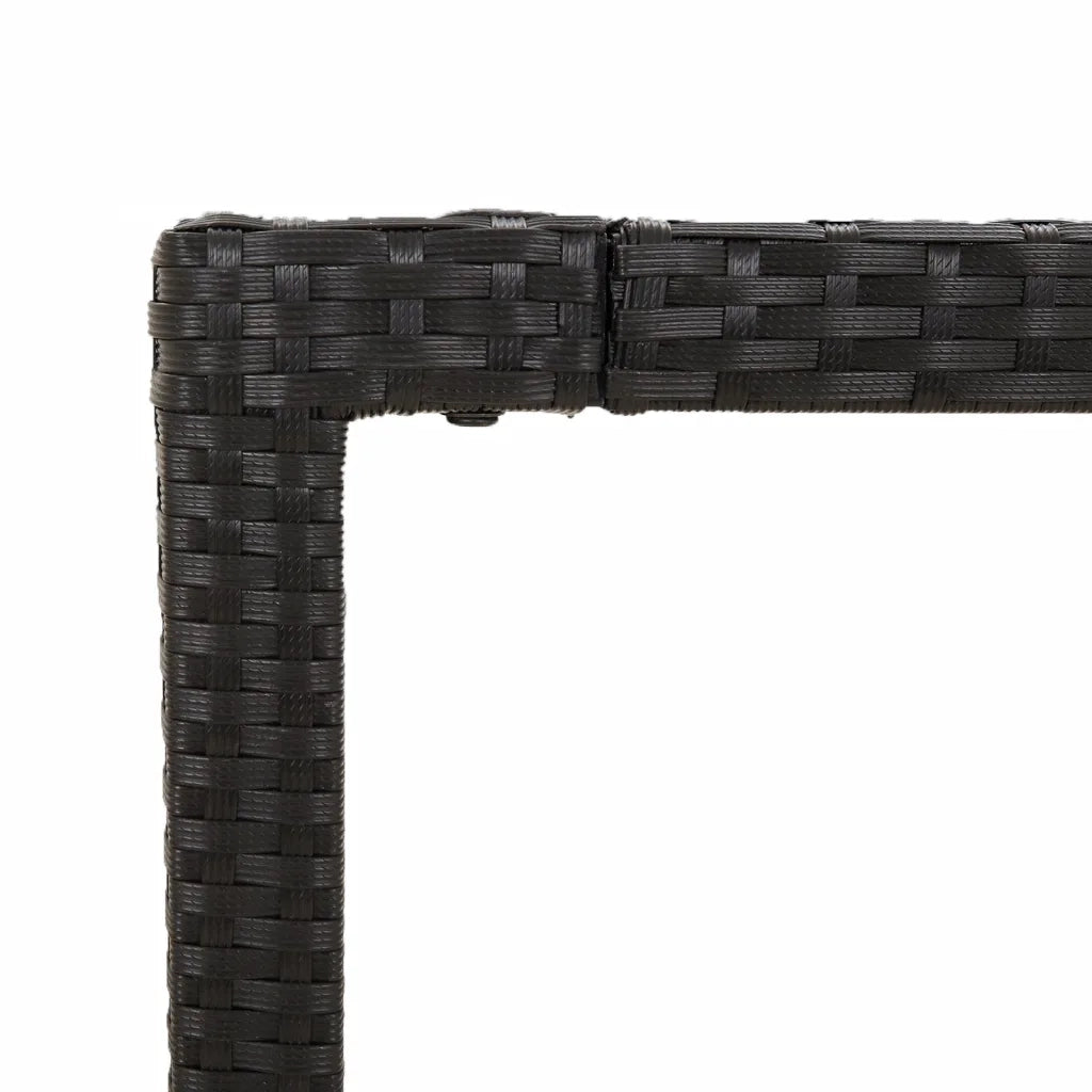 Set da Pranzo da Giardino 3 pz con Cuscini Nero in Polyrattan 3212230