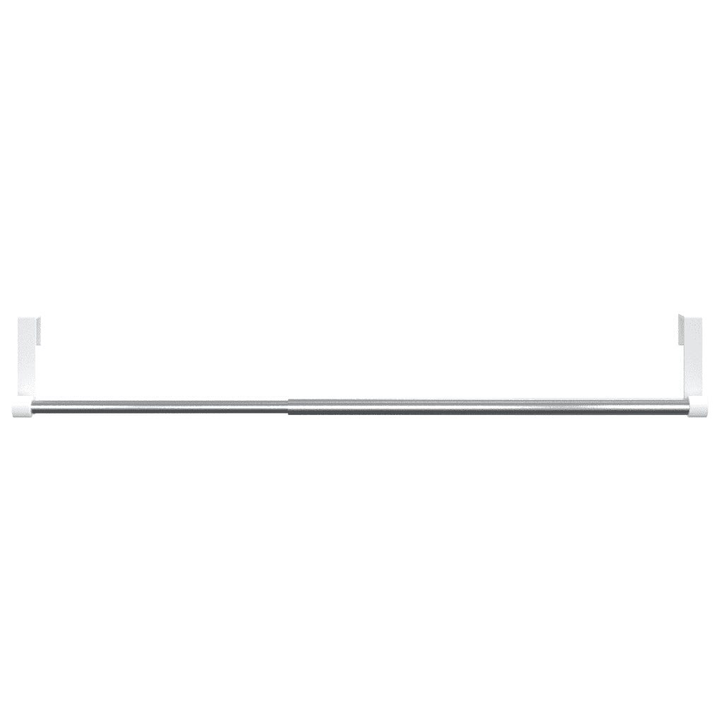Binari per Tende 2 pz Bianco e Argento 40-60 cm Alluminio 154613