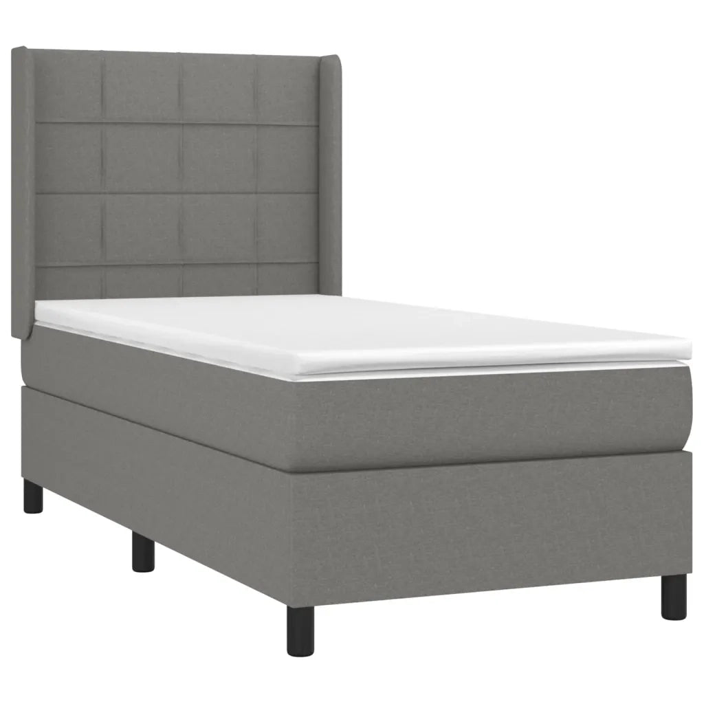 Giroletto a Molle con Materasso Grigio Scuro 80x200 cm Tessuto 3131386