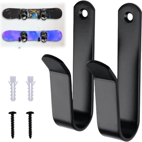 Supporti di fissaggio orizzontali per snowboard - display per snowboard per uso domestico e garage - etichette per adulti e giovani.