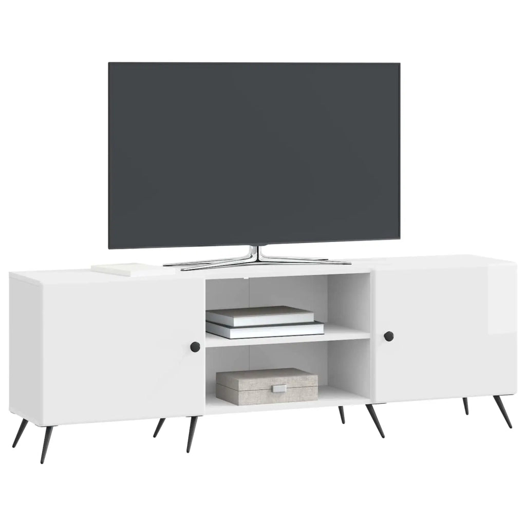 Mobile TV | Armadietto TV | Mobile Porta TV Bianco Lucido 150 x 31 x 50 cm Legno ingegnerizzato