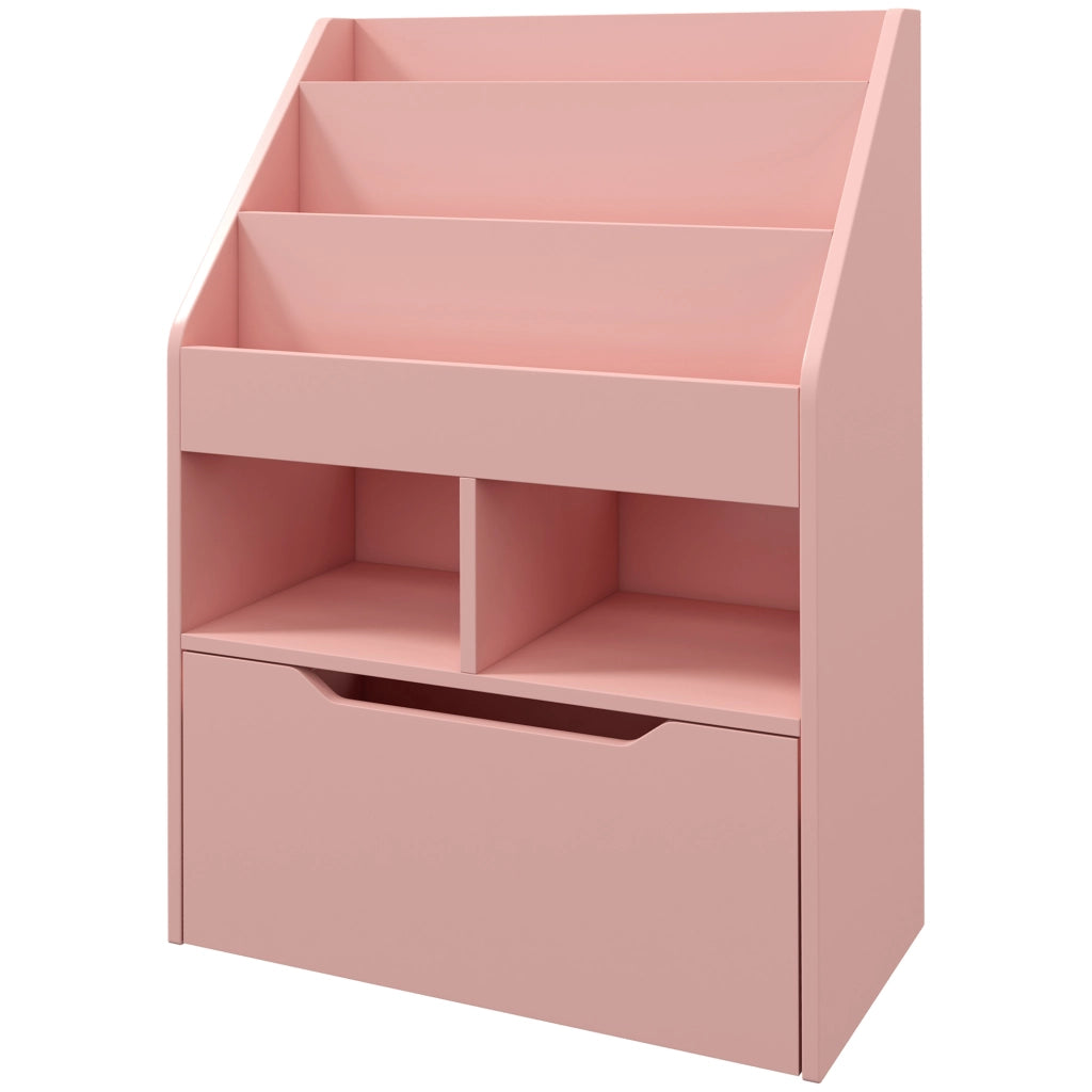 Libreria con cassetti e ripiani ¨C zephmum ¨C rosa 80x30x180
