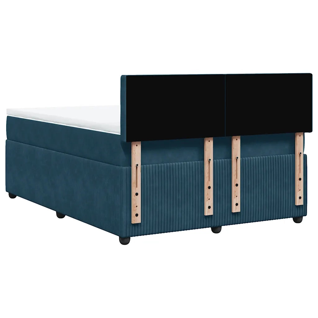 Giroletto a Molle con Materasso Blu 160x200 cm in Velluto 3287798