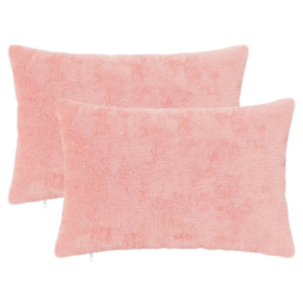 Federa 2 pz HEERLEN Rosa 50 x 80 cm Pelliccia di Coniglio Finta 912169