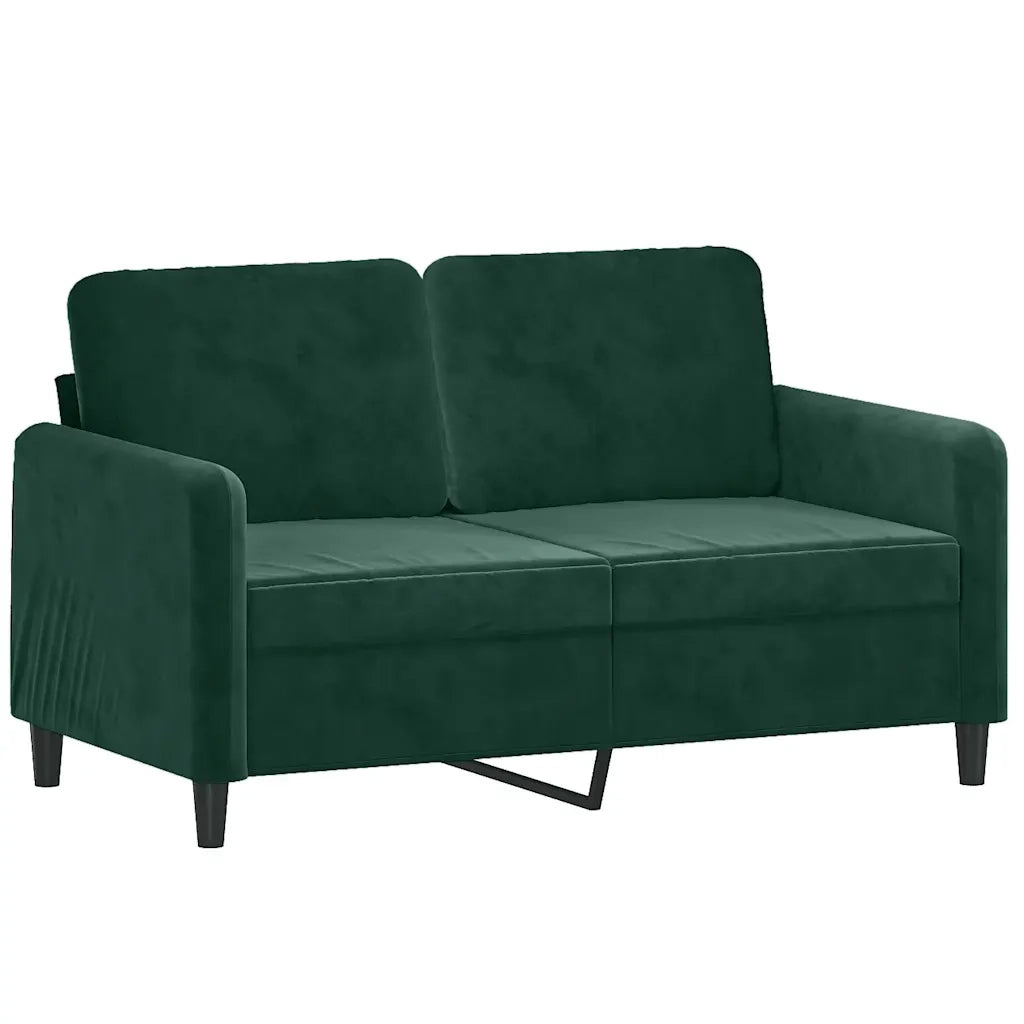Set di Divani 3 pz con Cuscini Verde Scuro in Velluto