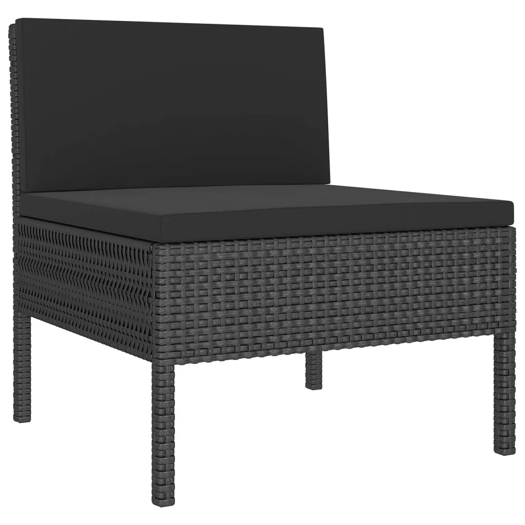 Set Divani da Giardino 9 pz con Cuscini in Polyrattan Nero 3094433