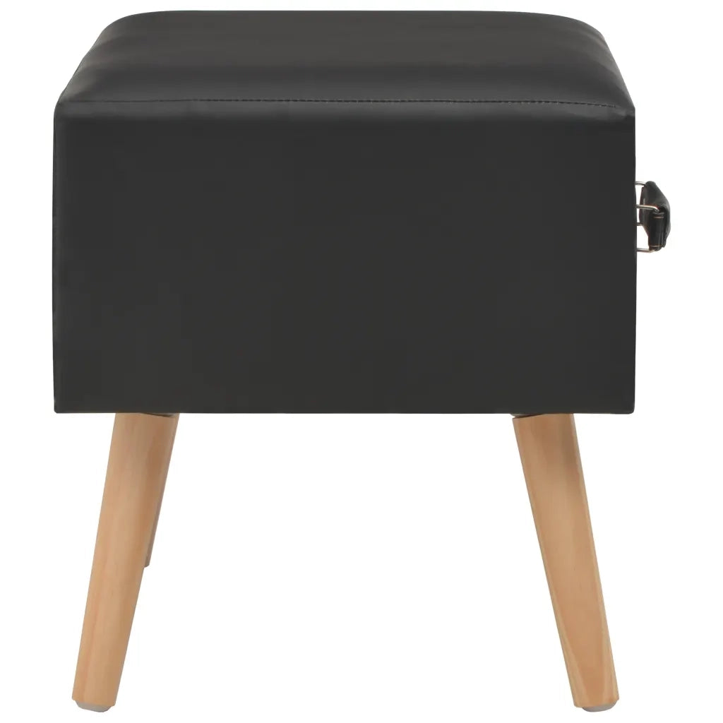 Comodino Nero 40x35x40 cm in Similpelle 247537