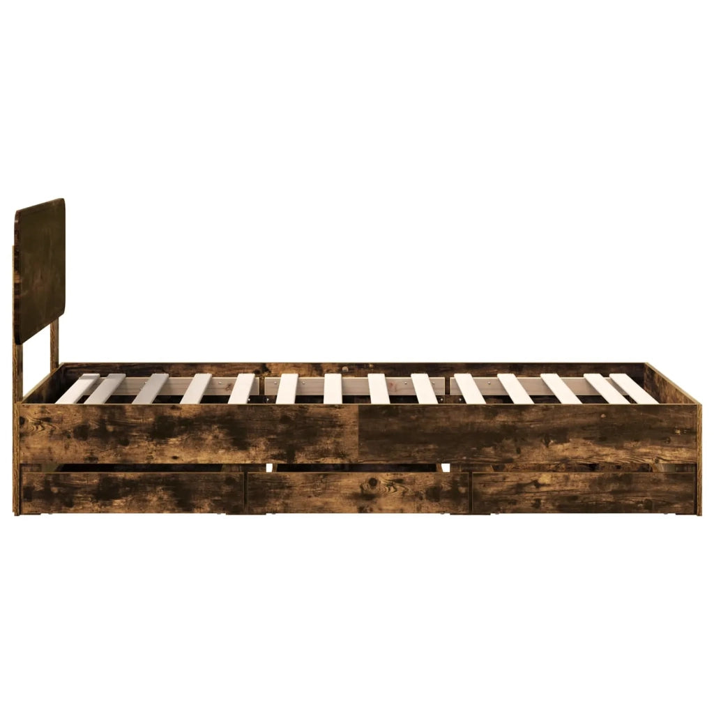 Struttura del letto-Giroletto Quercia Affumicata 100 x 200 cm 457116
