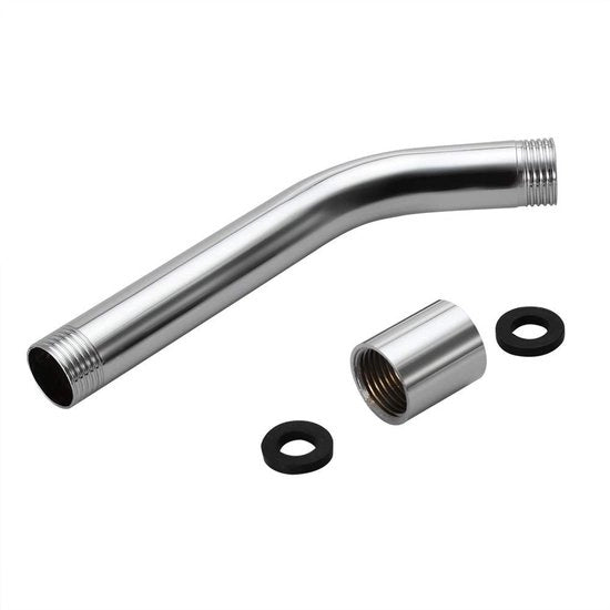 Verlungamento del getto d'acqua 20cm - Estensione del getto del doccia - Flessibile G1/2 - In acciaio inossidabile - Braccio del doccia - Lavorato a cromatura