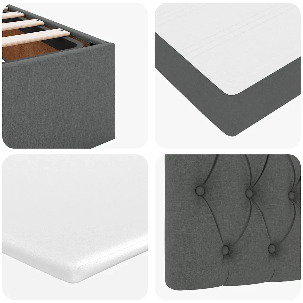 Struttura Letto Pouf con Materasso 180x200 cm in Tessuto 3313259