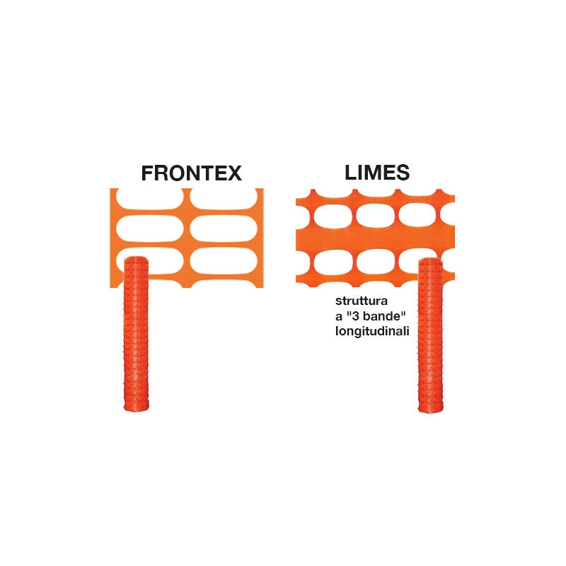 Rete da cantiere arancione 50m H100cm maglia 140x40mm – Brixo Limes – uso edilizia e sicurezza – Brixo