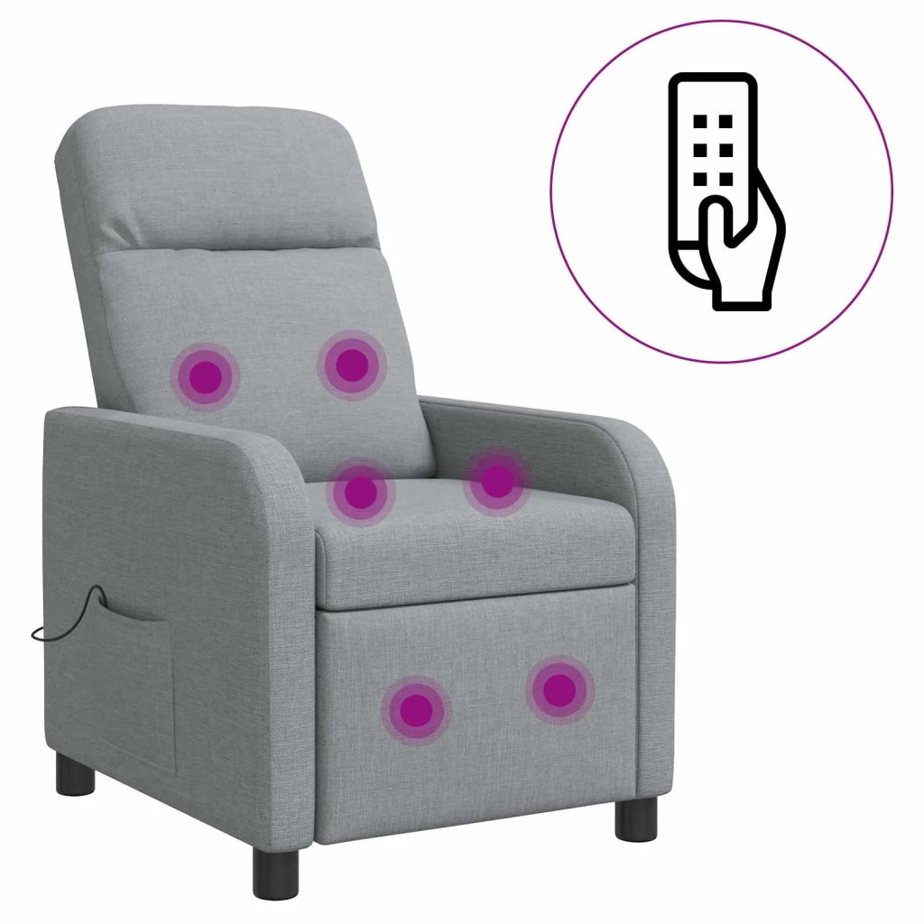 Poltrona Massaggiante Grigio Chiaro Tessuto 42034939