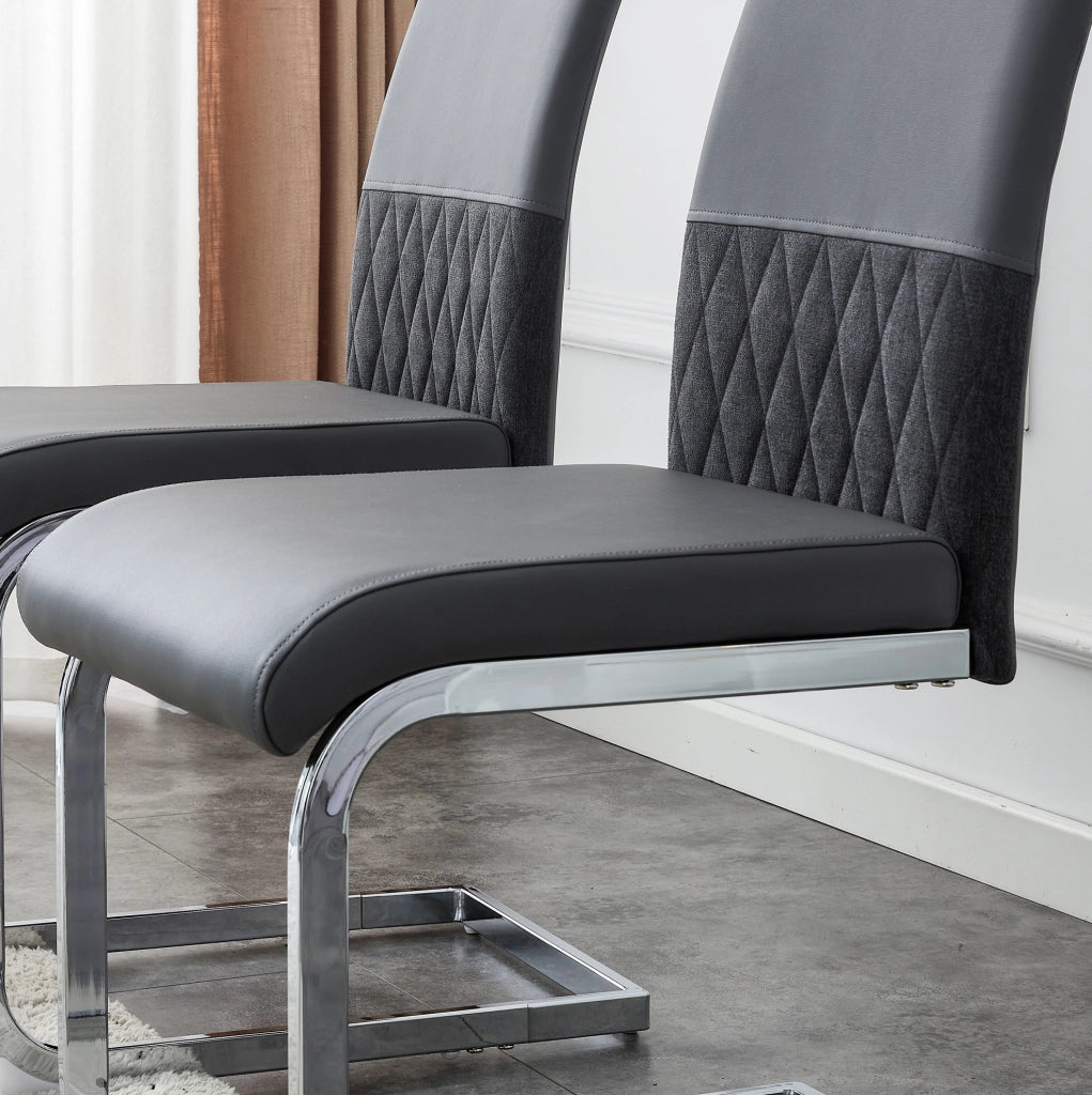 Sedia moderna grigia ergonomica con schienale imbottito