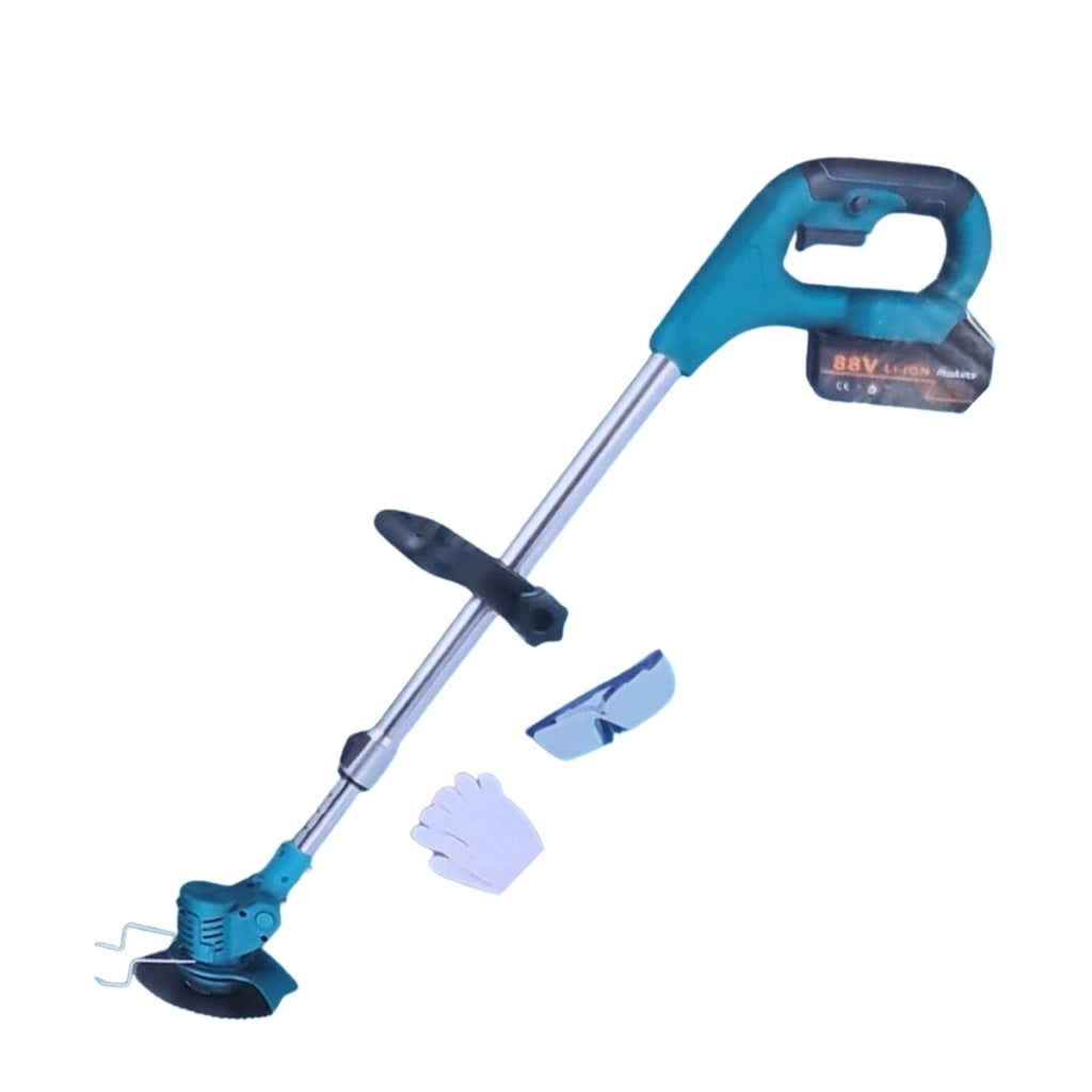 KIT GIARDINAGGIO 4 IN 1 MOTOSEGA CESOIA TAGLIARBA SOFFIATORE 2 BATTERIE 88V