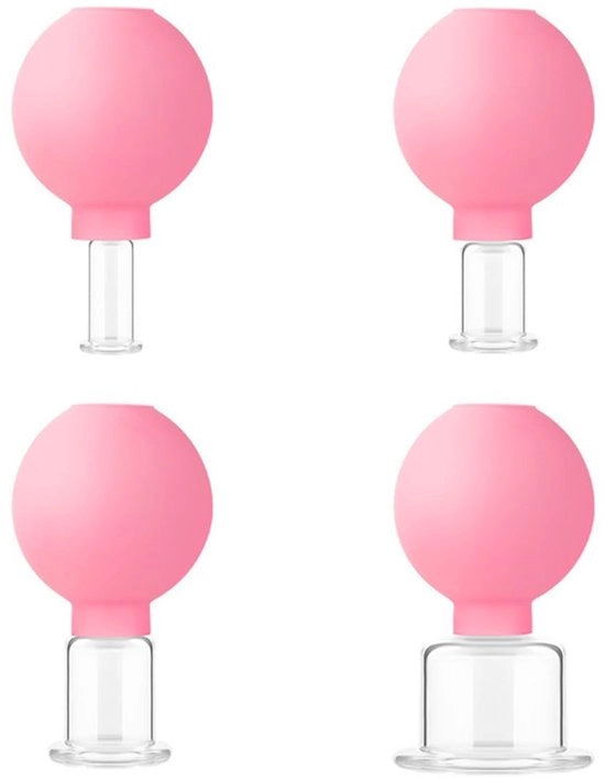 Set di 4 Basette per Massaggio del Viso in Silicone per la Curà della Pelle
