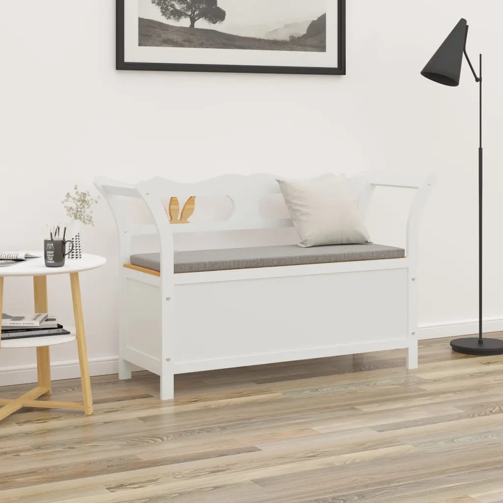 Panca-Sgabello Bianca 107x45x75,5 cm Legno Massello di Abete 395924