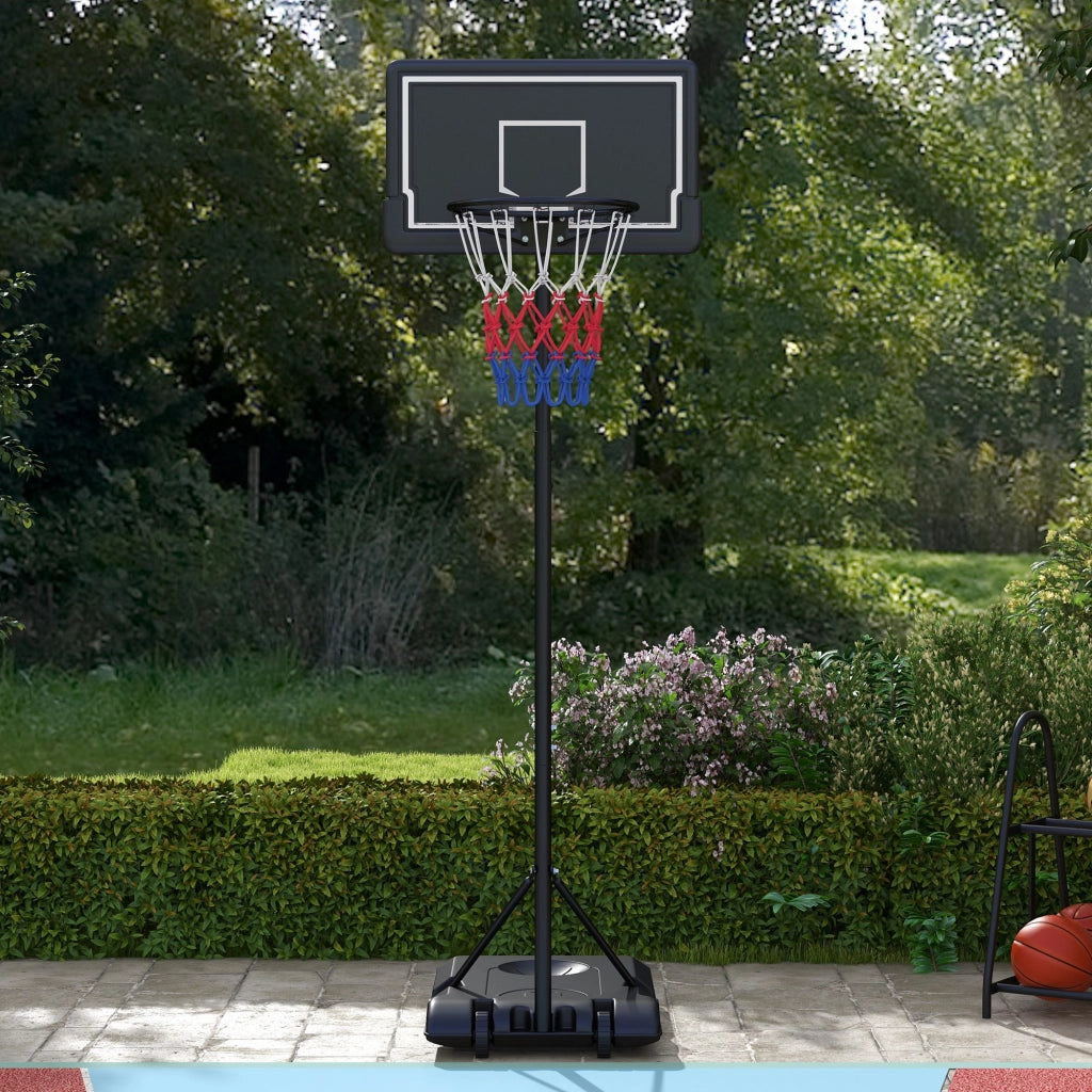 Canestro da Basket Regolabile Esterno con Ruote ¨C Minimal ¨C Nero
