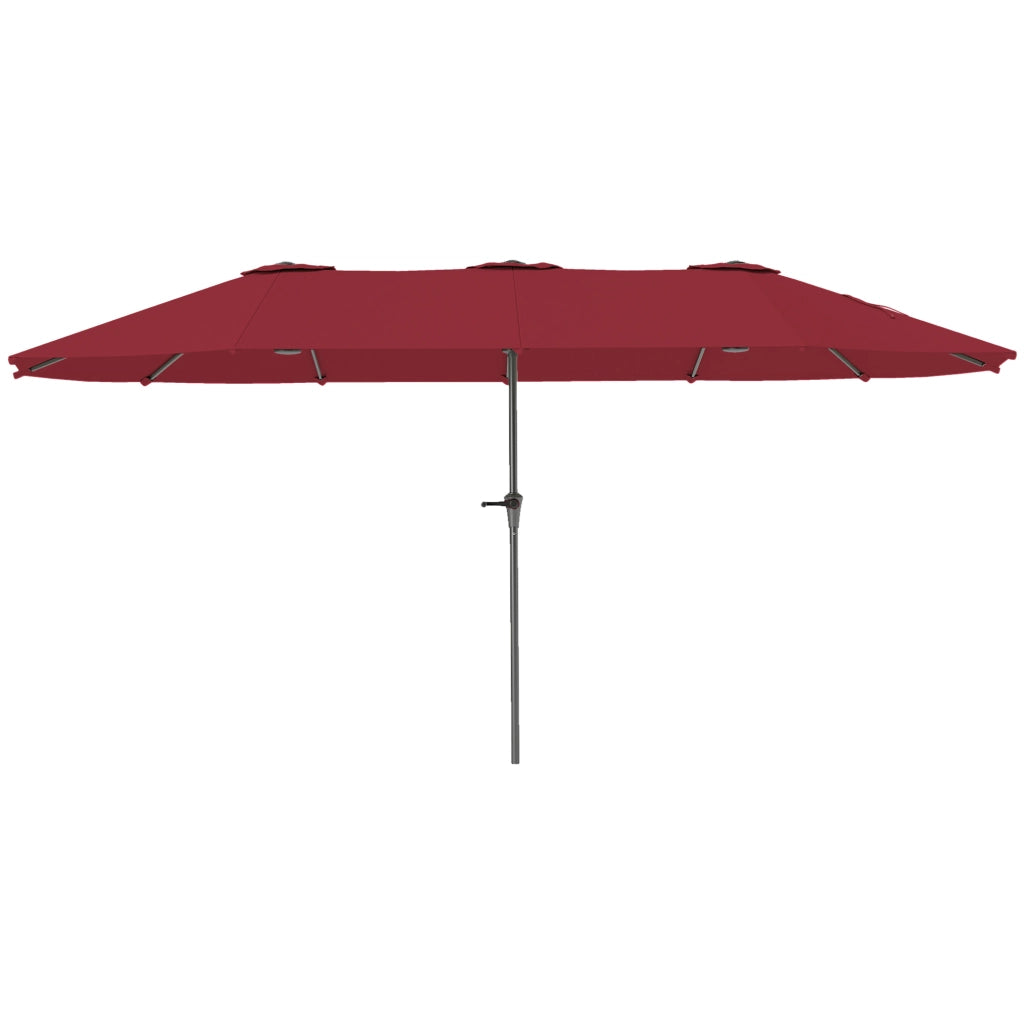 Ombrellone Doppio ¨C Minimal ¨C Nero e Rosso, Metallo e Poliestere, 4x2.2x2.34 m