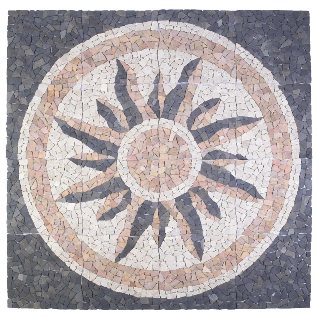 Piastrelle Mosaico Motivo Sole Multicolore 120 x 120 cm Marmo 42033517