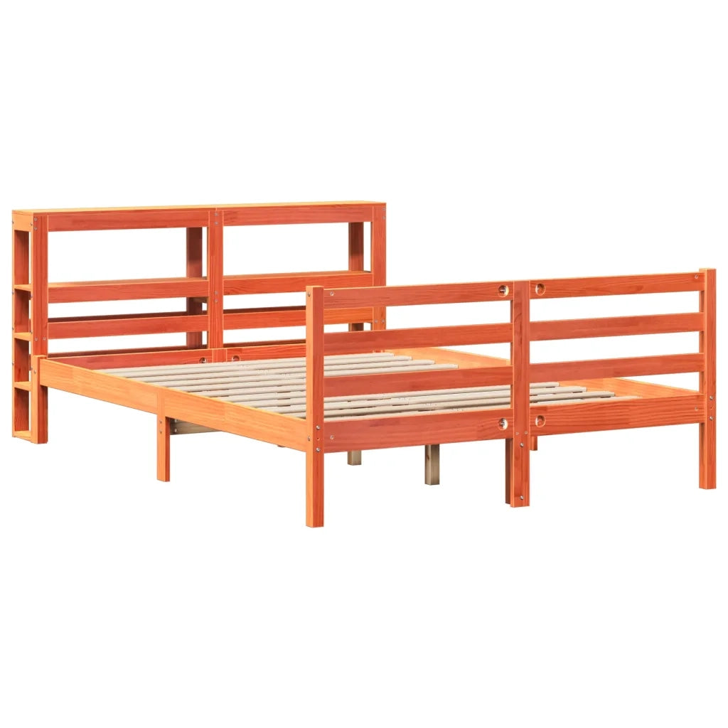 Letto matrimoniale | Letto per adulti | Letto senza Materasso Marrone Cera 120x190 cm in Legno di Pino