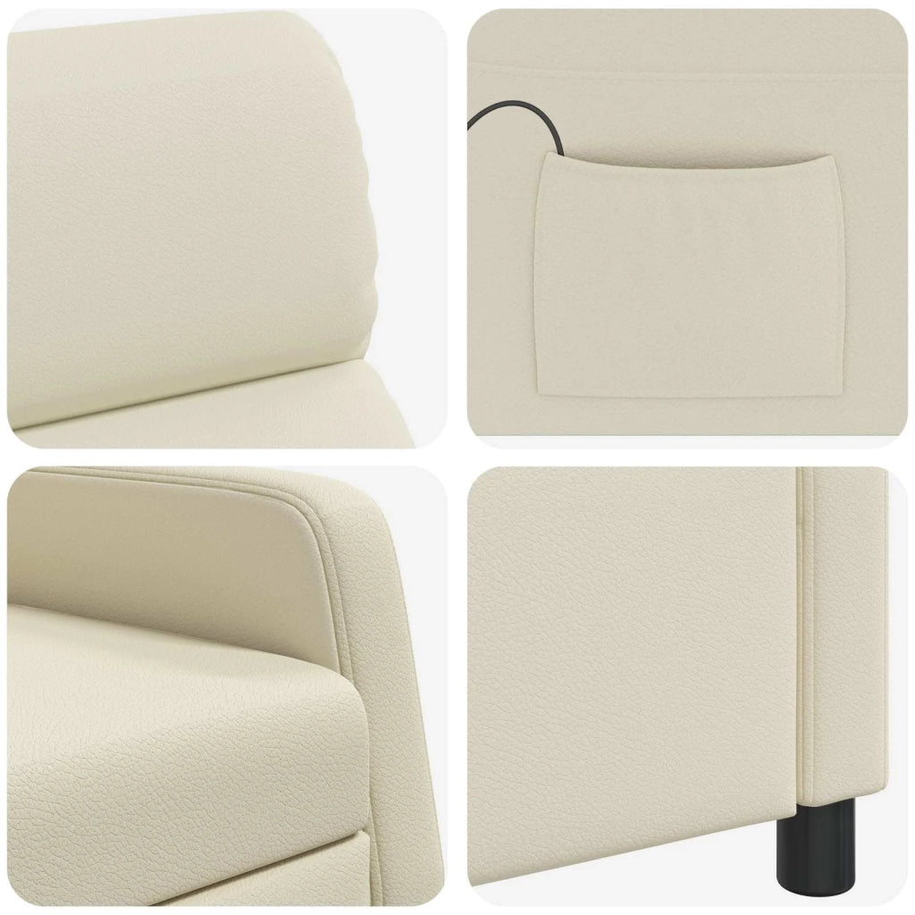 Poltrona Massaggiante Crema Similpelle 42035090