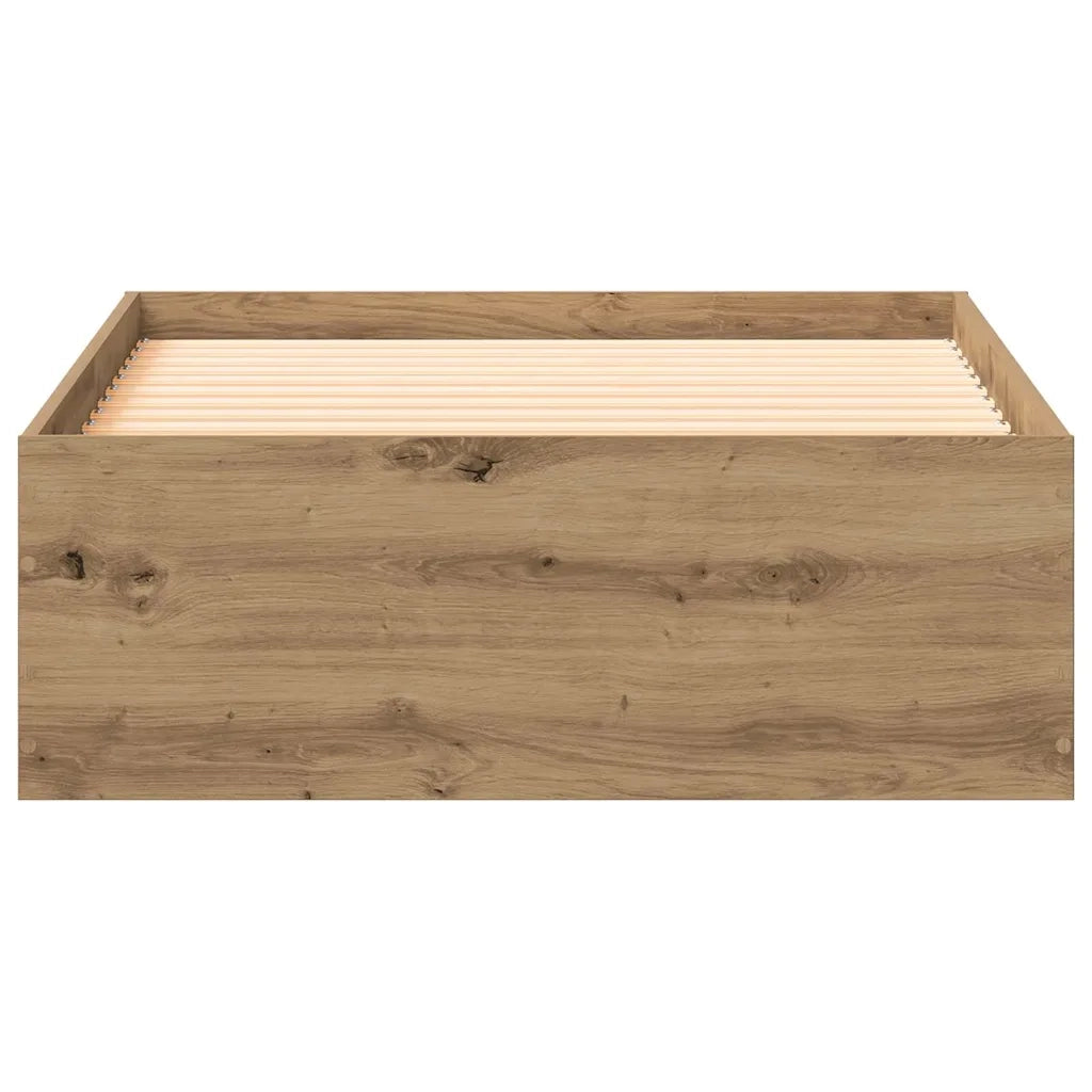 Struttura del letto con cassetto-Giroletto con contenitore-Rete del Letto Rovere artigianale 90 x 200 cm 318147