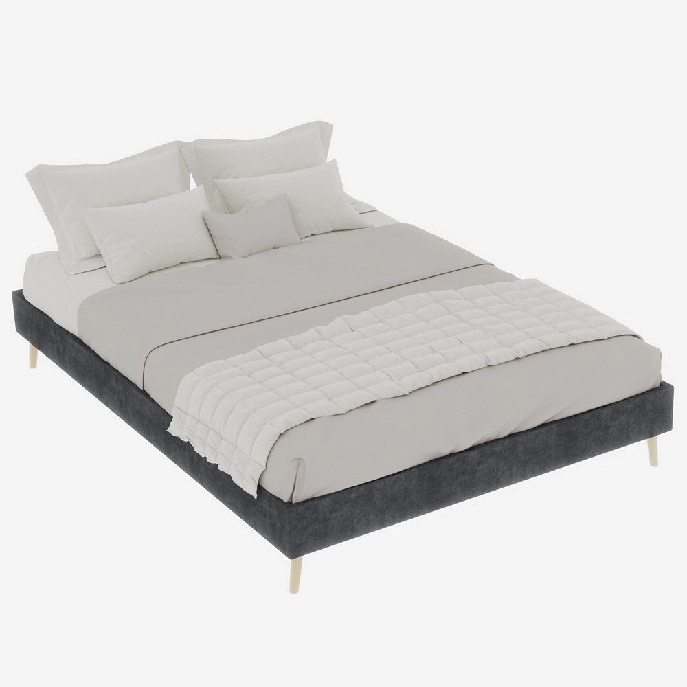 Letto Contenitore 140x200 ¨C MINIMAL ¨C Grigio, Velluto