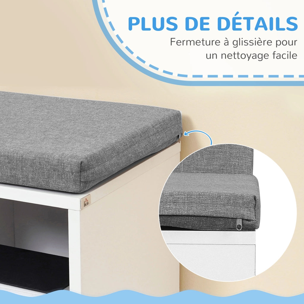 Libreria con divano 2 posti ¨C Minimal ¨C 5 scomparti, bianco grigio, 108x30x60 cm