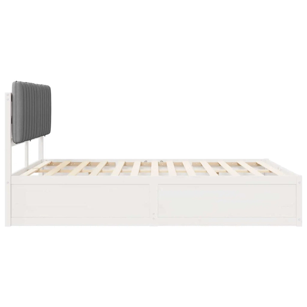Letto con Testiera Rivestita Grigio chiaro 160 x 200 cm