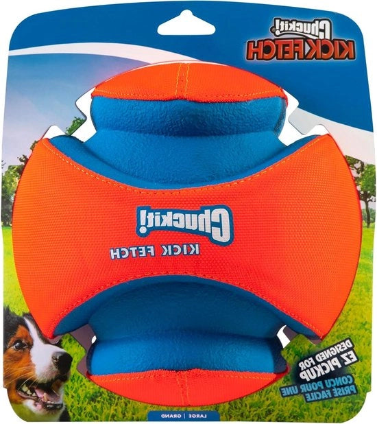Giocattolo per cani Kick Fetch calcio per cani grande Blu-Arancione S