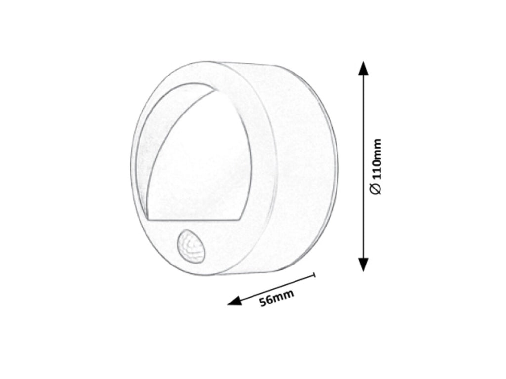 Applique esterna con sensore movimento LED 1,5W bianca