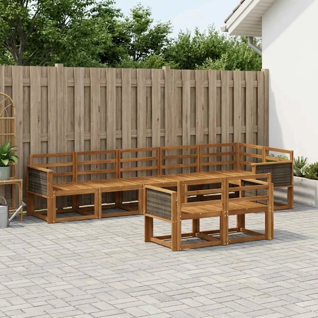 Set di divani da esterno 8 pcs Naturale