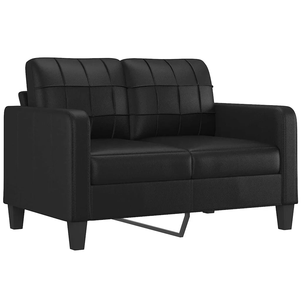 Divano a 2 Posti Nero 120 cm in Similpelle 359112