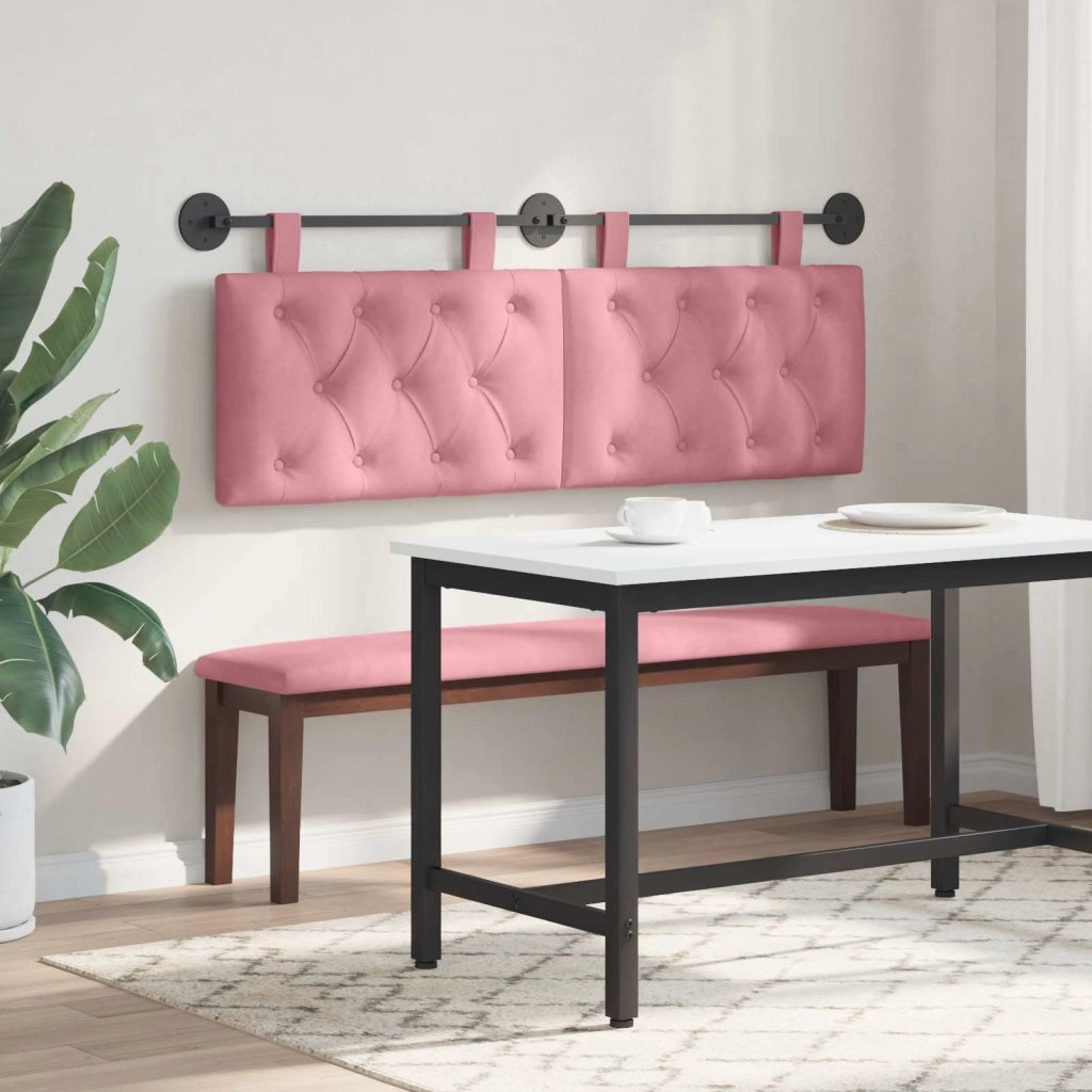Testiera | Testata sospesa Con luce LED Rosa Velluto