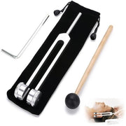 Strumento di Risonanza a 128 Hz con Martello - Fondamentale per Yoga, Terapia di Suono/Healing - per Chakra di Guarigione, Terapia di Suono, Riduzione dello Stress - Alluminio