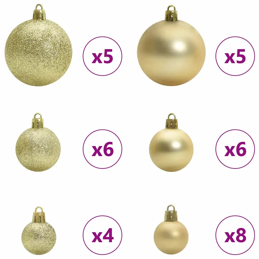 Set di Palle di Natale con 150 LED 61 pcs Oro Plastica 42018833