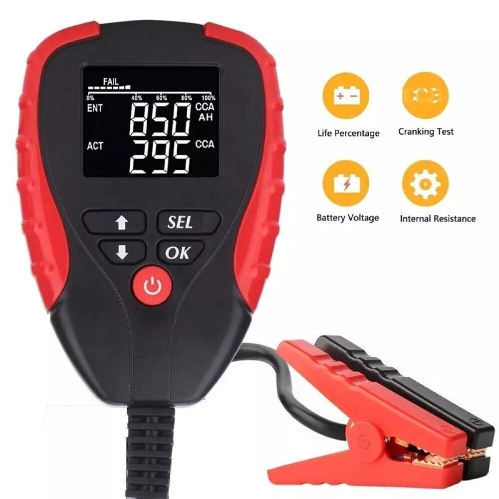 Trade Shop - Tester Batteria Auto Professionale 12v Analizzatore Digitale Display Lcd Fs-21946 -