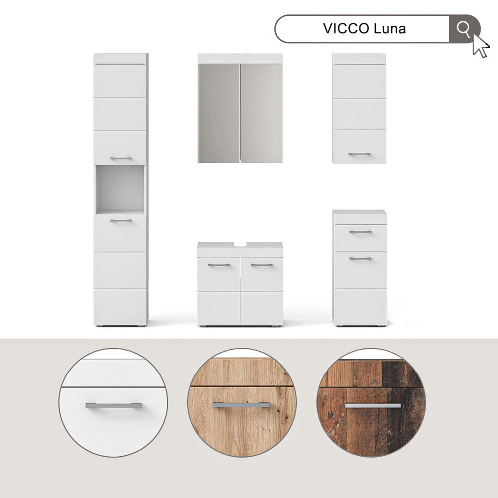 Vicco Set mobili bagno Bianco 5 parti