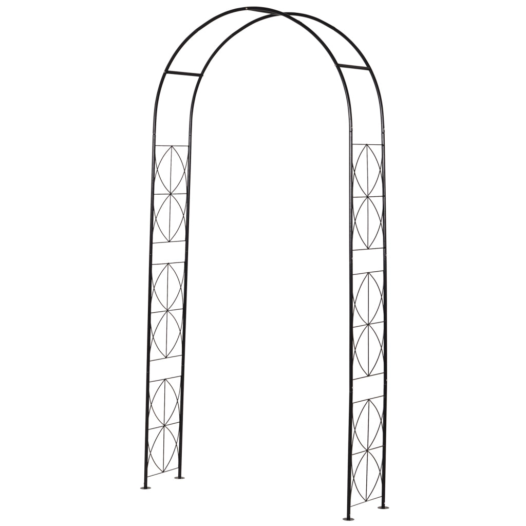 Arco Rampicante per Giardino ¨C Xylo ¨C Metallo Nero 114x30x230cm