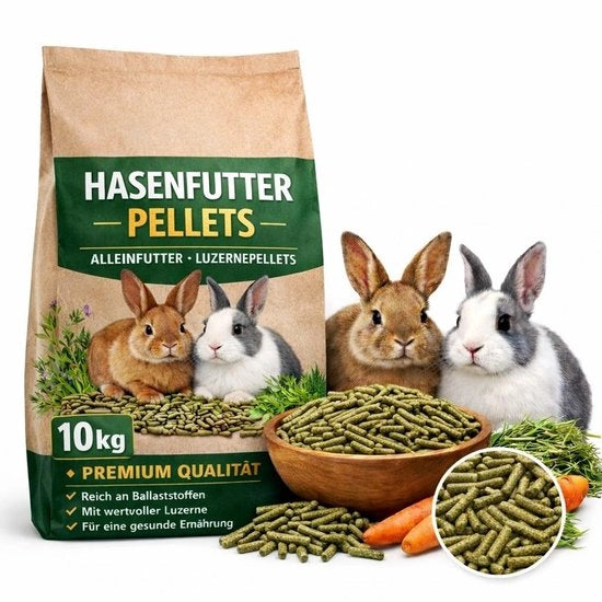 Pelletti di lusenghino 10 kg - Alimento premium per roditori - Cibo per coniglio - Cibo per cinghiale - Pelletti di cibo - Digestione sana
